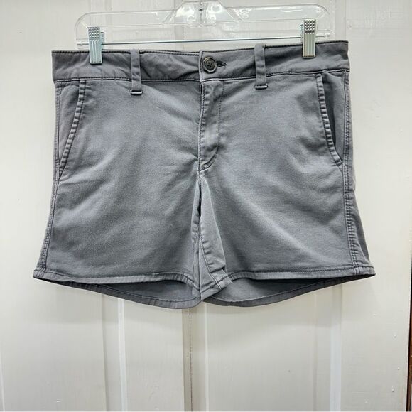 American Eagle Midi super stretch grey shorts women's 10 - Picture 2 of 7